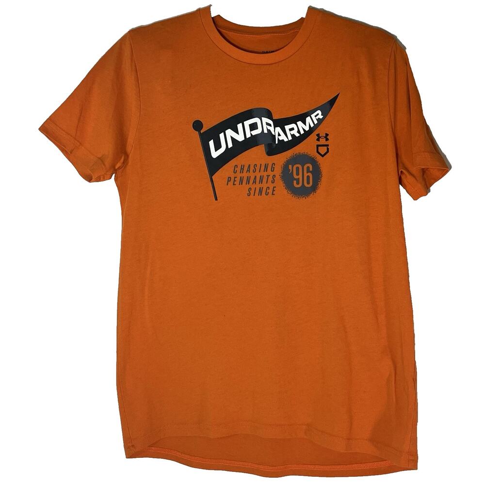 Under Armour Youth Orange Pennants Short Sleeve Graphic T Shirt YLG 14